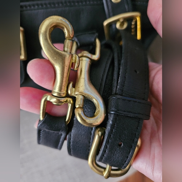 Vintage Coach Legacy Two-Way Black Glovetanned Leather Tote Satchel Bag #9063 - Picture 16 of 17